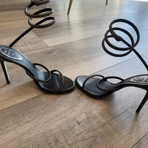 Rene Caovilla Cleo Black Sandal 105 - Picture 5 of 9